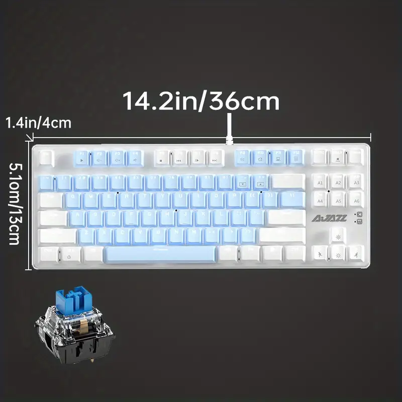 Ajazz Ak40 Mechanical Gaming Keyboard Ergonomic 87 Key - Temu